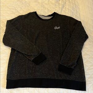 RVCA MENS HEATHERED BLACK CREW NECK SWEATSHIRT